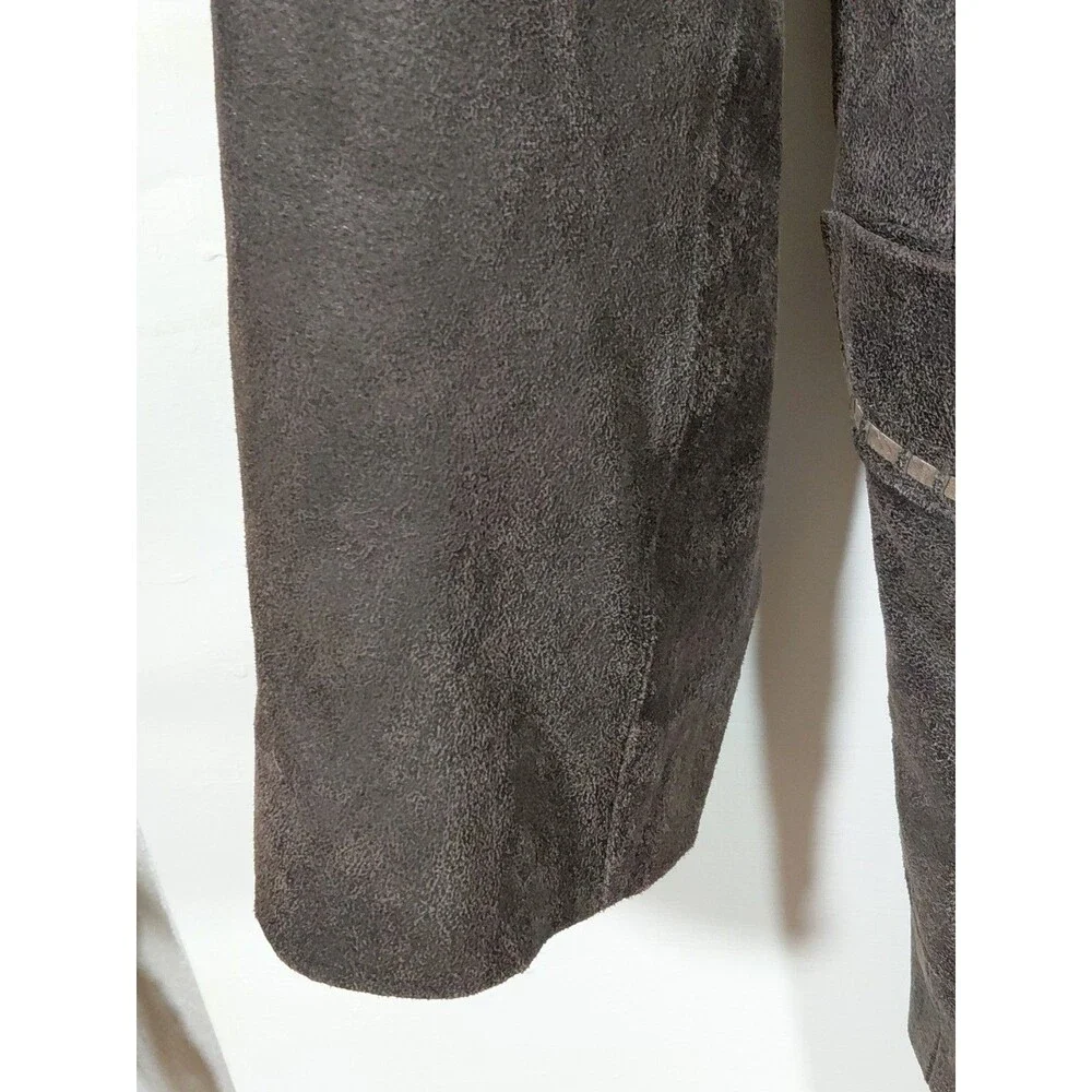 Cripple Creek Men's Genuine Leather Brown 2 Button Lined Jacket Large Western - Picture 6 of 13